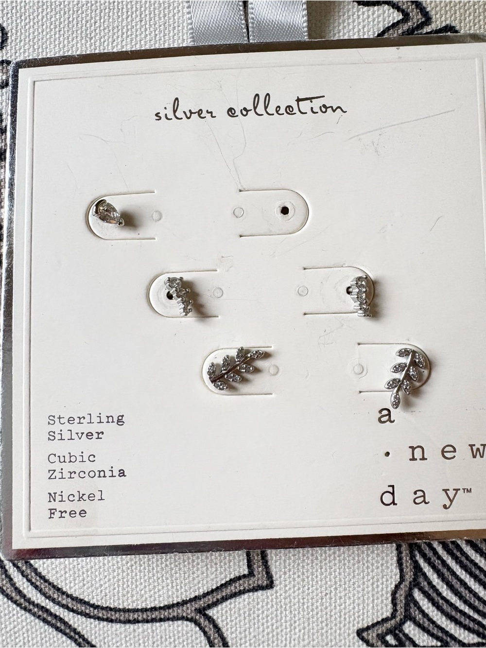 Silver Cubic Zirconia Stud Earring Set